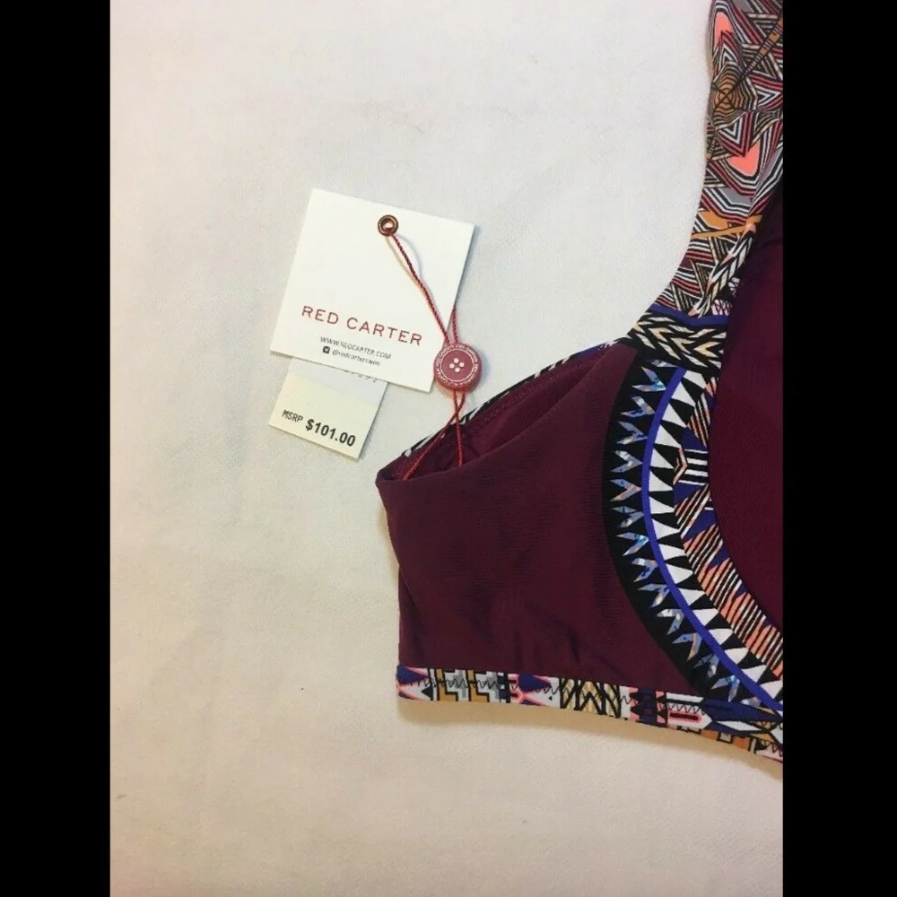 NWT! $101‎ Red Carter High Neck Bikini Top [SZ XS]